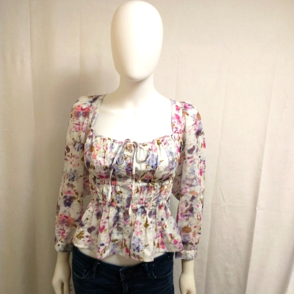 J. Crew Tops - J.Crew Watercolor Print Blouse